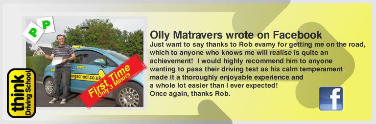 olly matravers left this awesome review of think drivng school and robert evamy adi