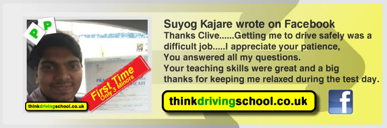Suyog Kajare passed with Clive Tester adi  from guildford driving school