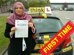 Happy learner that passed in 2012 with think drivng school