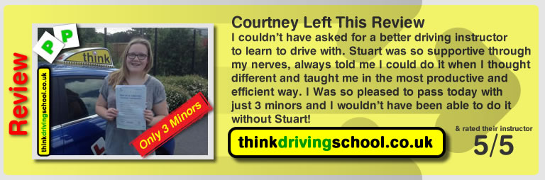Courtney left this awesome review of driving instructor stuart webb