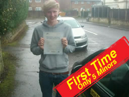 callum from chertsey passed first time after drivng lessons with jamie cole adi