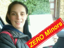 kirstie passed with ZERO minors after driving lessons from jamie cole in woking