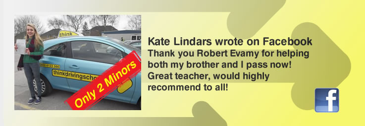 kate from haslemere passed after drivng lessons with rebert evamy she left this awesome 5 star review