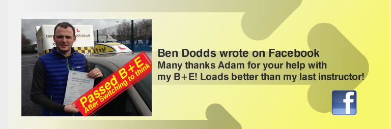 ben dodds passed his B+E test and left this 5 star review of think drivng school