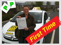 kate from camberley passed with pete labrum Adi at think drivng school
