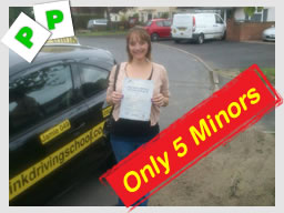 sarah passed after drivng lessons in headley with wendy mclaren