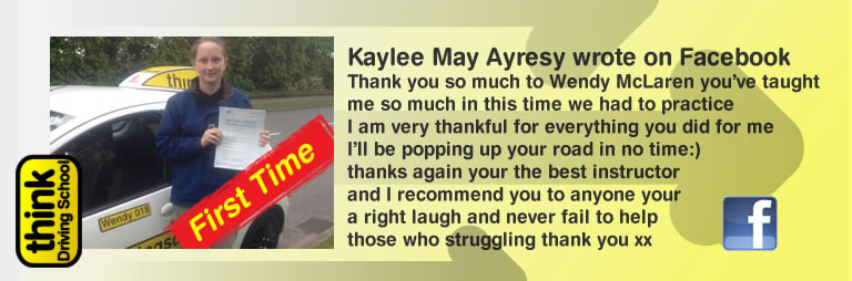 kaylee may ayresy left this awseom think driving school review and she loves wendy mclaren