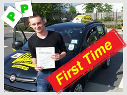 dave from bordon passed at farnborough test centre with rebecca gaywood adi