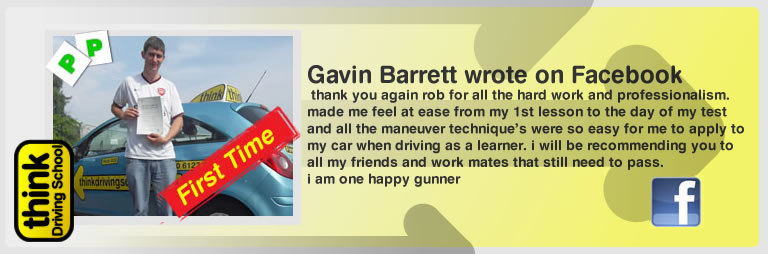 gavin barrett left this awesome review of think drivng school