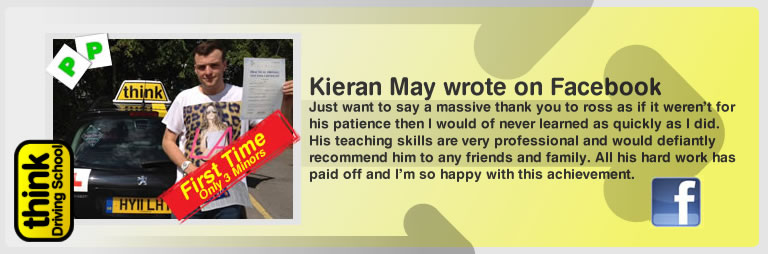 Kieran May a 5 star review of think driving school