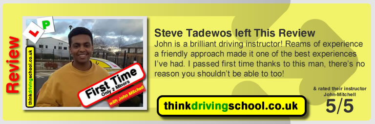 Passed with think driving school in February 2017 and left this review