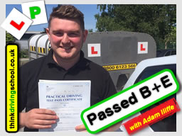 Passed with think driving school in May 2017 B+E Trailer lessons 