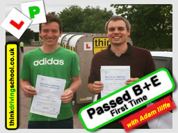 Passed with think driving school in May 2017 B+E Trailer lessons 