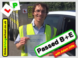 Passed with think driving school in Jume 2017  B+E Trailer lessons 