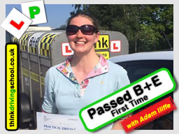 Passed with think driving school in Jume 2017 B+E Trailer lessons 