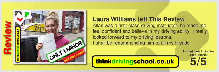 Passed with think driving school in June 2017 and left this review
