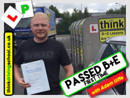 Passed with think driving school in August 2017 B+E Trailer lessons 
