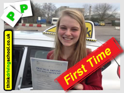 mellissa from bordon passed with drivng instructor jamie johnson from think driving school 