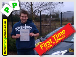 Bradley from Alton passed with driving instructor in alton clare ratcliff adi
