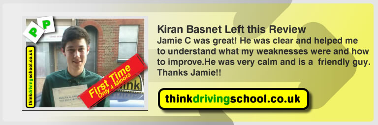 Kiran Basnet passed after driving lessons Chertsey Jamie cole Byfleet Woking think driving school