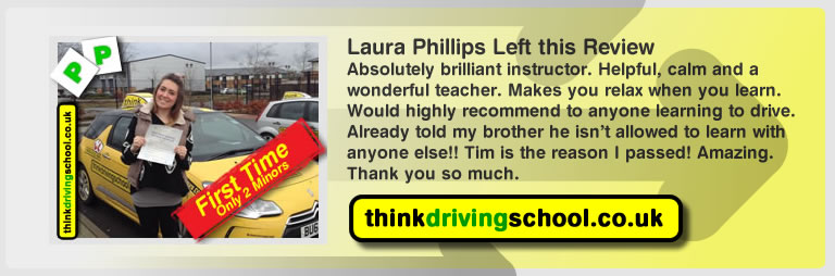 laura phillips left this revie of think drivng schools tim from yateley