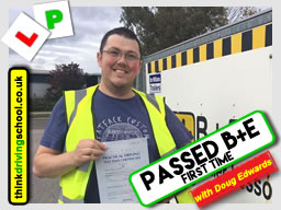 Passed with think driving school in November 2017 B+E Trailer lessons 