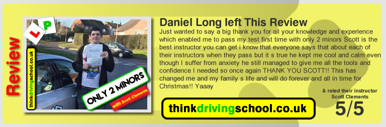 Paul Passed B+E  with driving instructor Scott Clements from Waterlooville, Havant