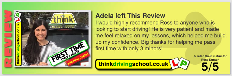 Passed with think driving school in August 2018 and left this 5 star review