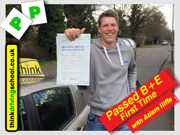 Passed with think driving school in April 2015 B+E Trailer lessons 