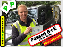 Passed with think driving school in October 2015 B+E Trailer lessons 