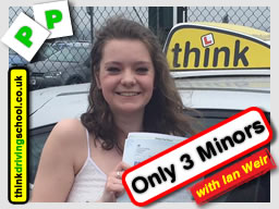 Hannah passed with driving instructor ian weir and lef this awesome review of think driving school 