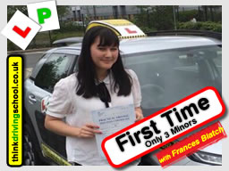 james from farnborough passed first time with driving instructor frances blatch