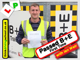 Stuartl Passed B+E  with driving instructor ian weir from Alton 