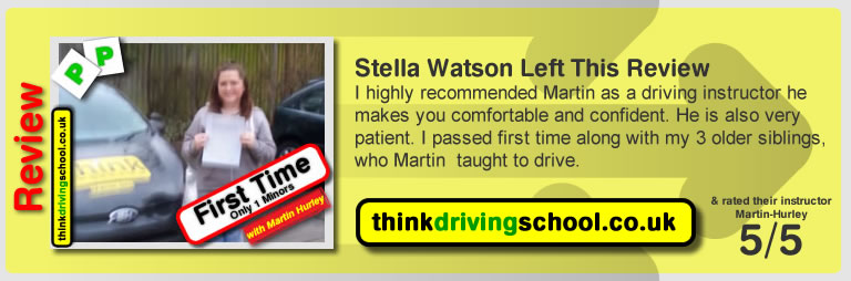 Matt Hillary left this awesome review after she passed after drivng lessons in farnborough with martin hurley
