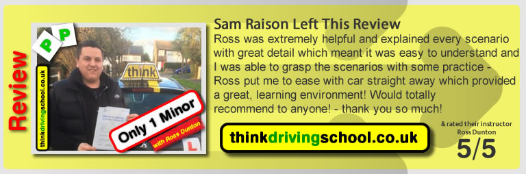 Passed with think driving school in February 2016