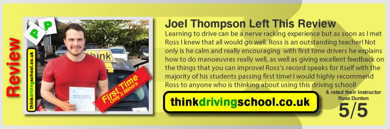 Passed with think driving school in october 2014