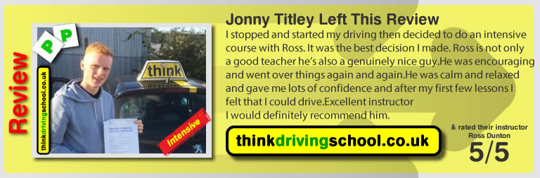 Passed with think driving school in october 2014