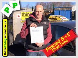 Passed with think driving school in March 2015 B+E Trailer lessons 