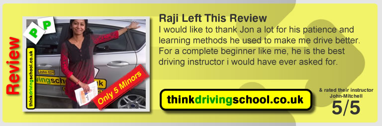 driving lessons Bracknell John Mitchell think driving school