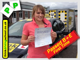 Passed with think driving school in august 2014 B+E Trailer lessons 