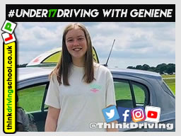 Happy under 17 learner after their 2 hour sessions at dunsfold park with think driving school.