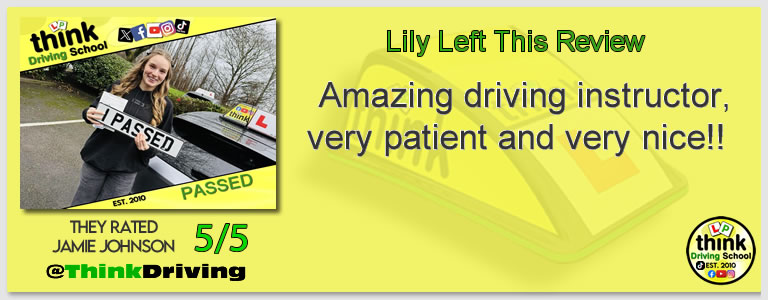 Passed with think driving school January 2026 and left this 5 star review
