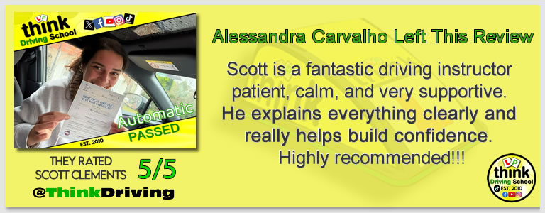 Passed with think driving school January 2026 and left this 5 star review