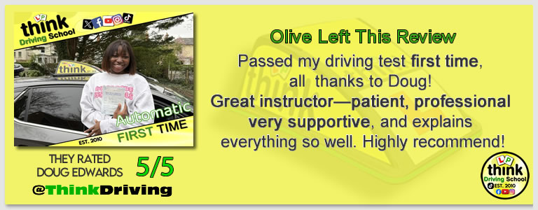 Passed with think driving school March 2026 and left this 5 star review