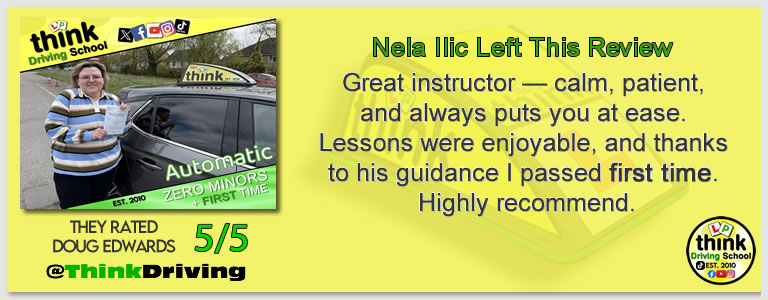 Passed with think driving school March 2026 and left this 5 star review