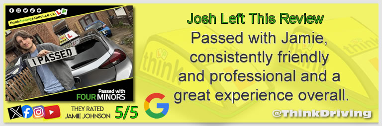 Driving School Godalming  Passed with think driving school September 2025 and left this 5 star review