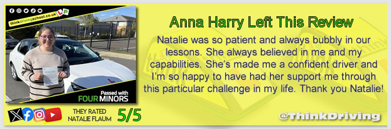 Driving School Godalming  Passed with think driving school September 2025 and left this 5 star review
