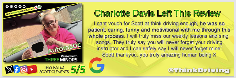 Driving School Godalming  Passed with think driving school September 2025 and left this 5 star review