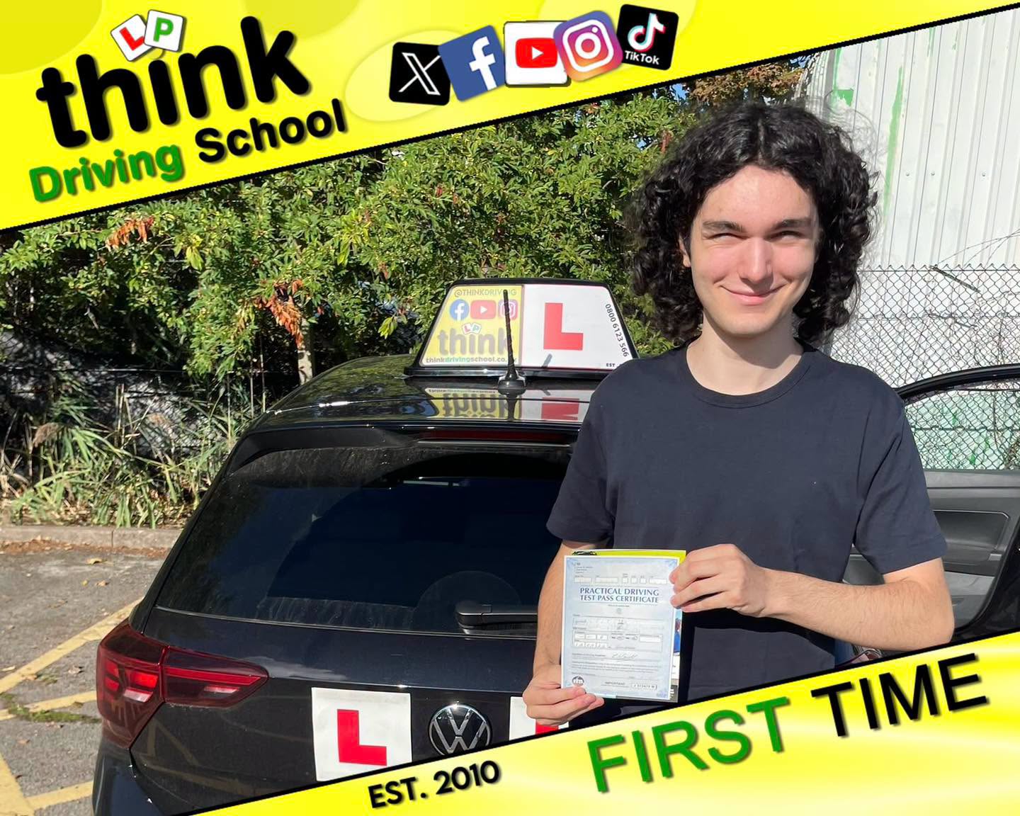 Passed with think driving school September 2026 and left this 5 star review