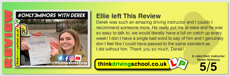 5 Star review of think Driving School Passed with think driving school in December 2018 and left this 5 star review